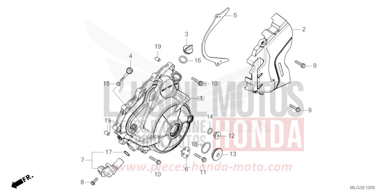 GENERATORABDECKUNG von Africa Twin Mechanik PEARL GLARE WHITE (NHB53H) von 2022